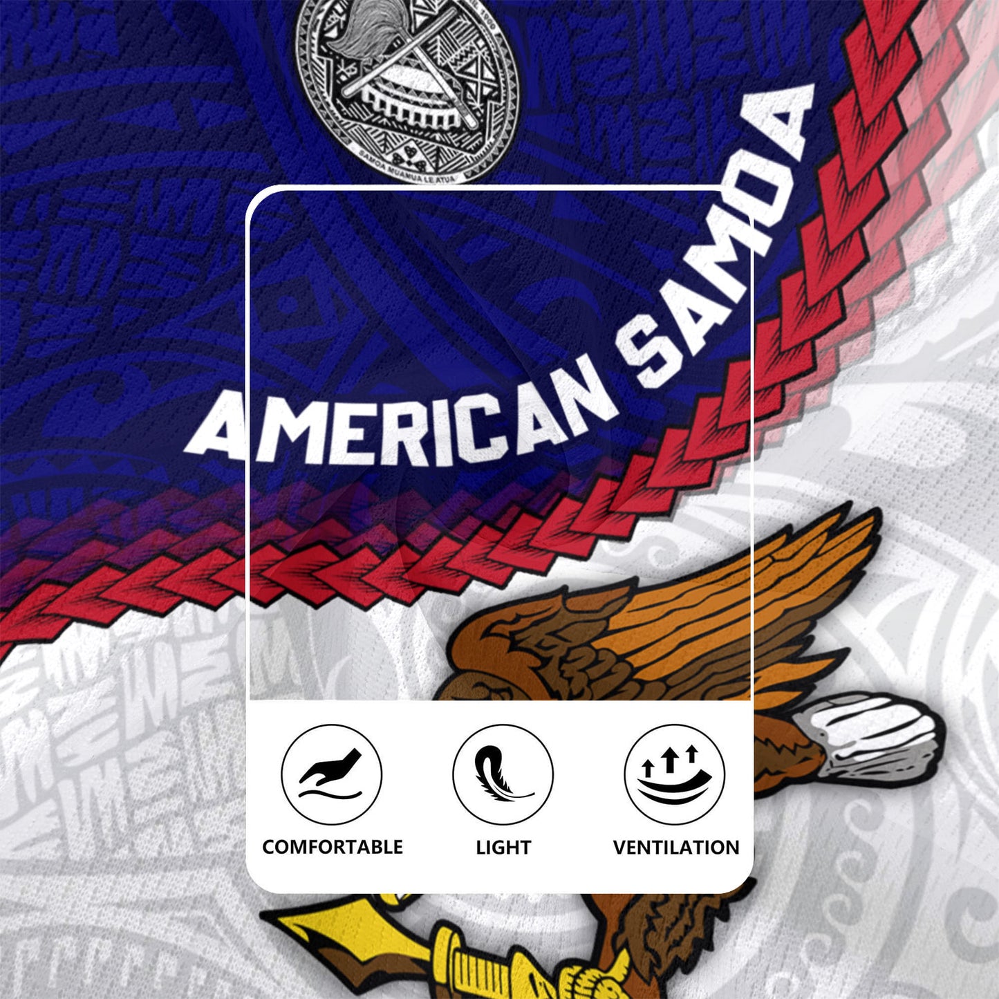 American Samoa Rugby Jersey Custom Polynesian Tradition Seal Flag Color