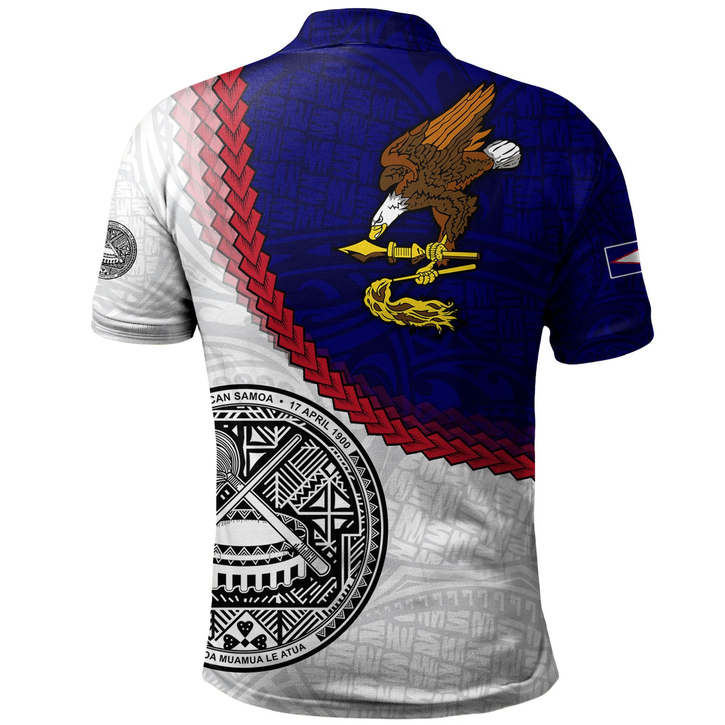 American Samoa Polo Shirt Custom Polynesian Tradition Seal Flag Color