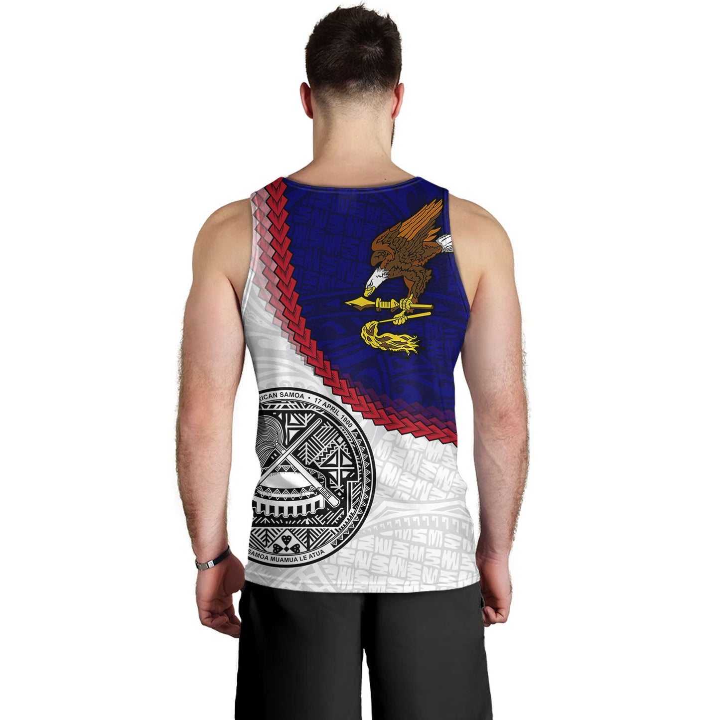 American Samoa Tank Top Custom Polynesian Tradition Seal Flag Color