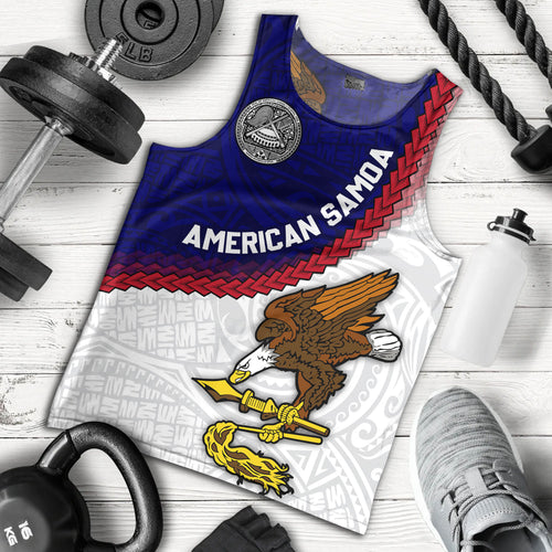 American Samoa Tank Top Custom Polynesian Tradition Seal Flag Color