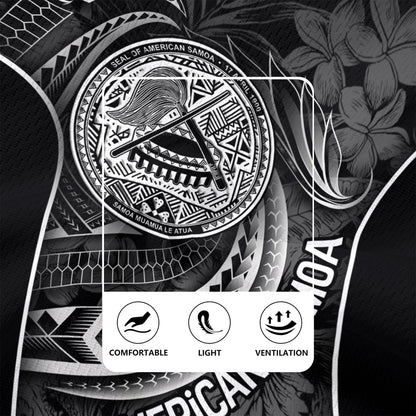 American Samoa Custom Personalised Rugby Jersey Seal Tribal Patterns Tropical Flowers Curve Style