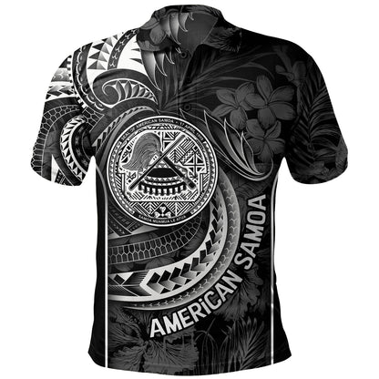 American Samoa Custom Personalised Polo Shirt Seal Tribal Patterns Tropical Flowers Curve Style