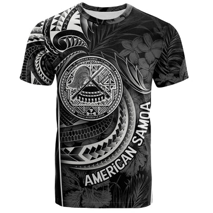 American Samoa Custom Personalised T-Shirt Seal Tribal Patterns Tropical Flowers Curve Style