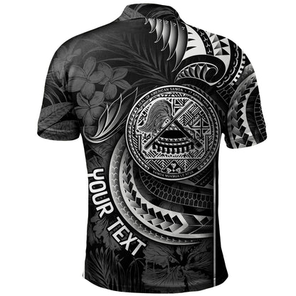 American Samoa Custom Personalised Polo Shirt Seal Tribal Patterns Tropical Flowers Curve Style