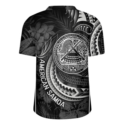 American Samoa Custom Personalised Rugby Jersey Seal Tribal Patterns Tropical Flowers Curve Style
