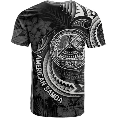 American Samoa Custom Personalised T-Shirt Seal Tribal Patterns Tropical Flowers Curve Style