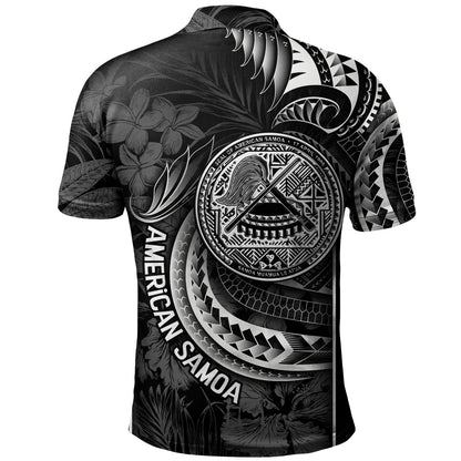 American Samoa Custom Personalised Polo Shirt Seal Tribal Patterns Tropical Flowers Curve Style