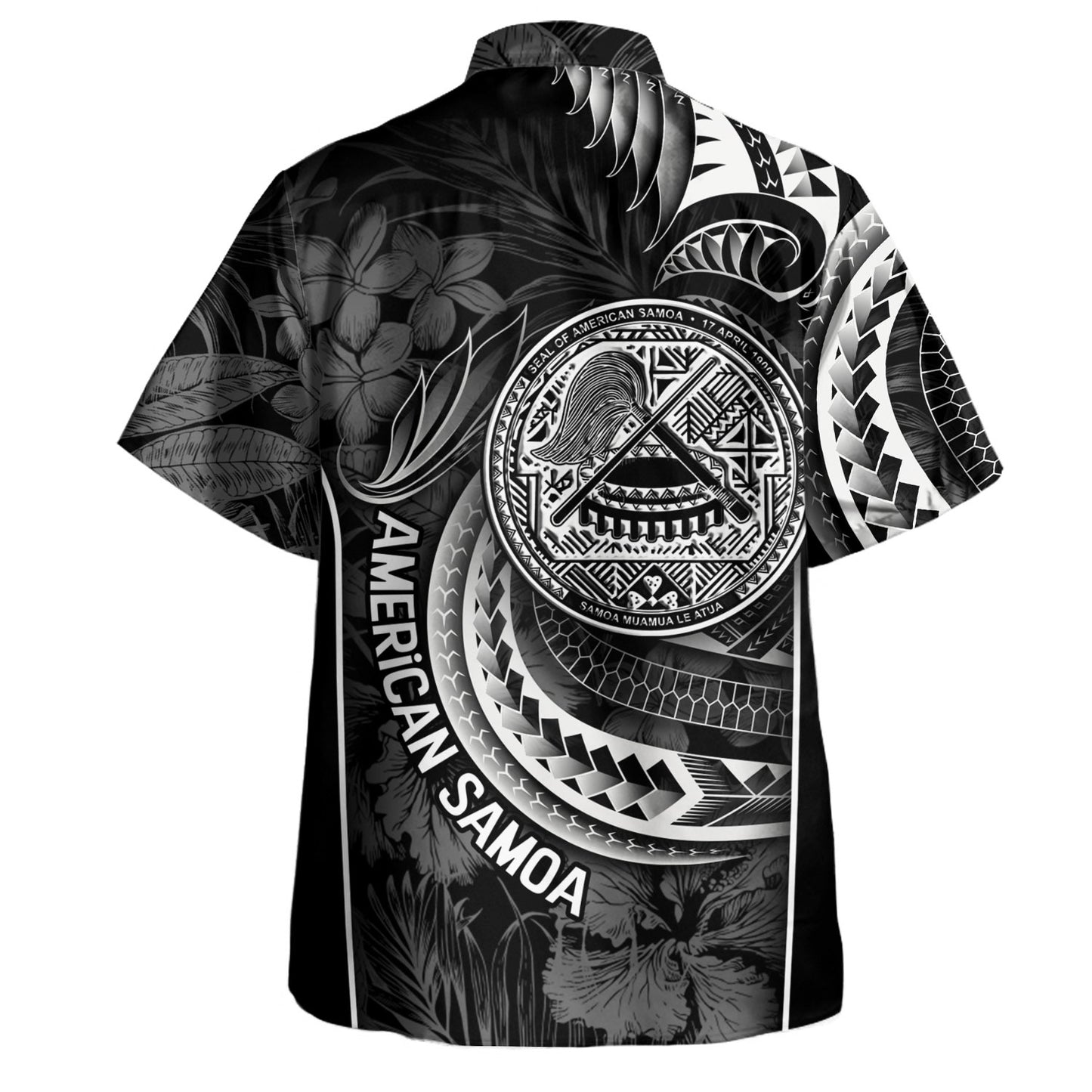 American Samoa Custom Personalised Hawaiian Shirt Seal Tribal Patterns Tropical Flowers Curve Style