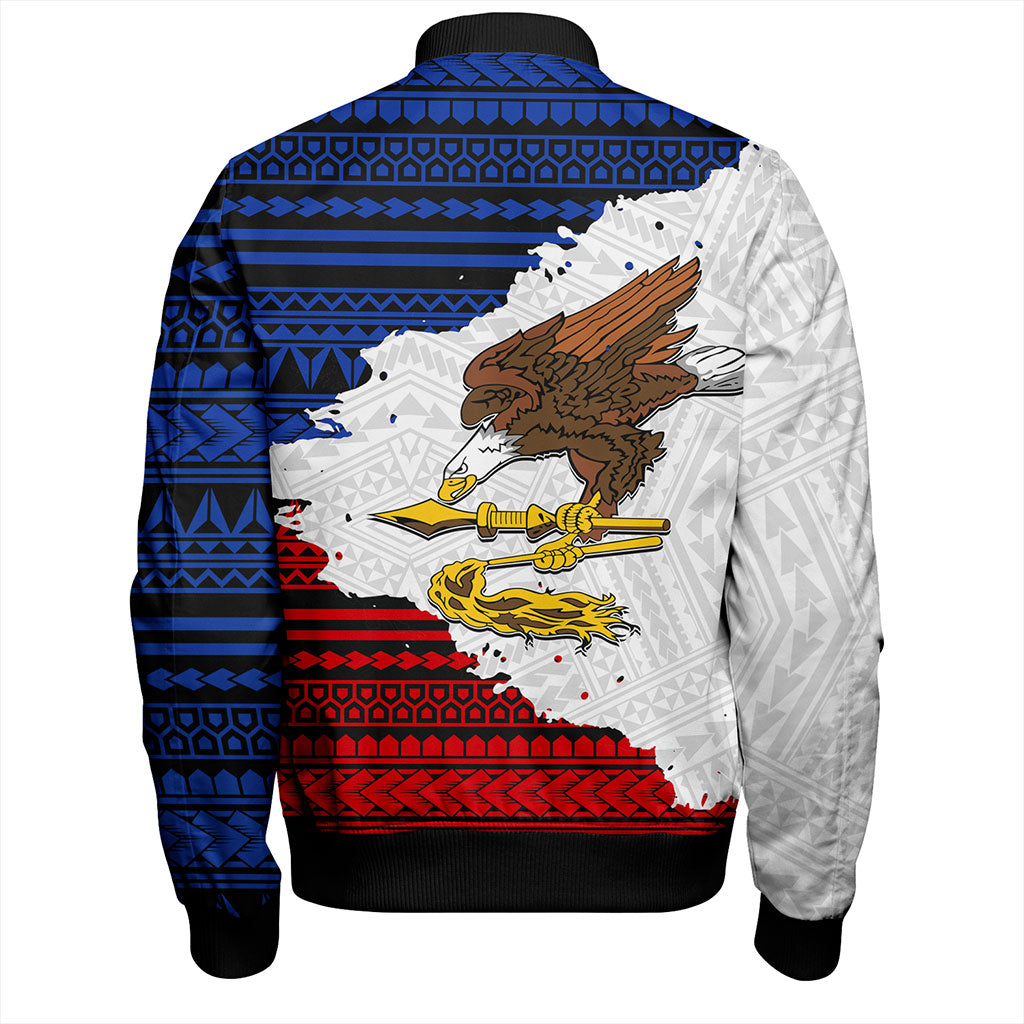 American Samoa Bomber Jacket Eagles Flag Grunge Style