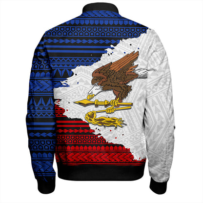 American Samoa Bomber Jacket Eagles Flag Grunge Style
