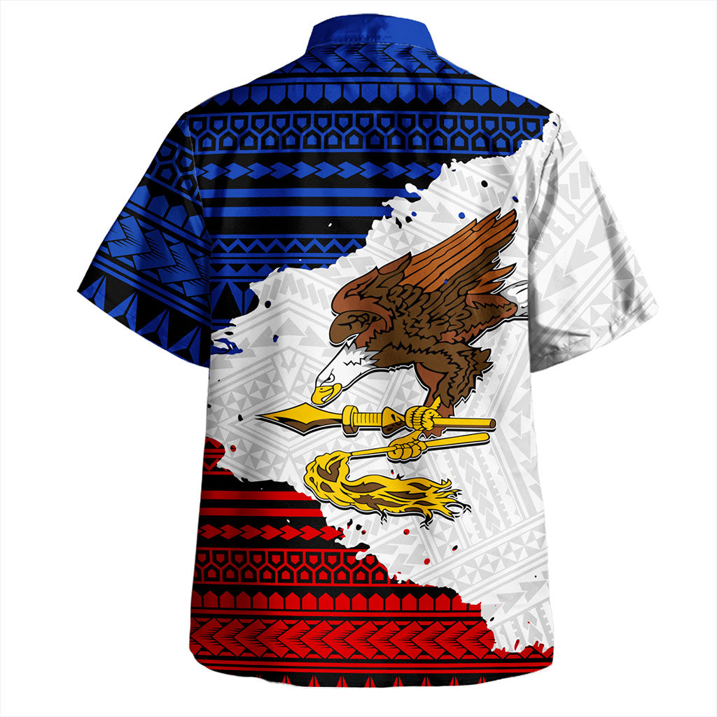 American Samoa Hawaiian Shirt Eagles Flag Grunge Style