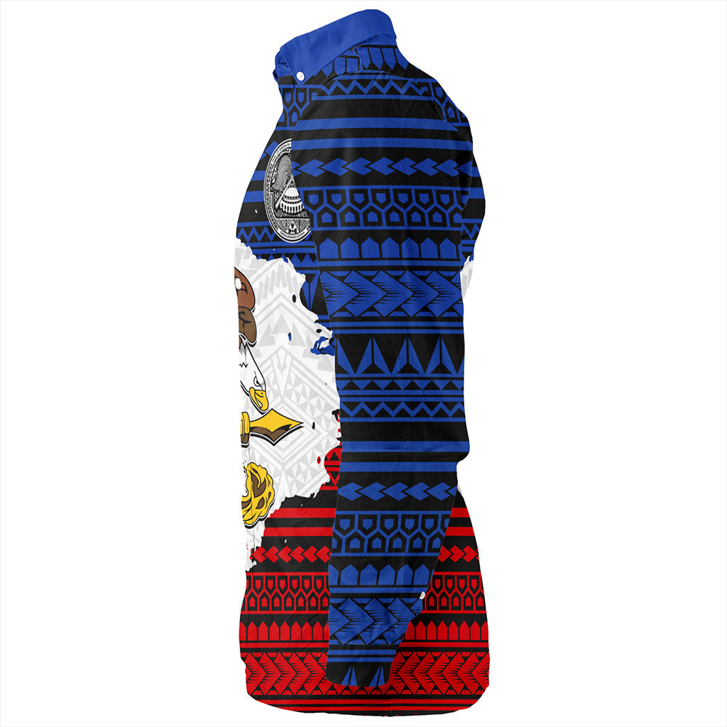 American Samoa Long Sleeve Shirt Eagles Flag Grunge Style