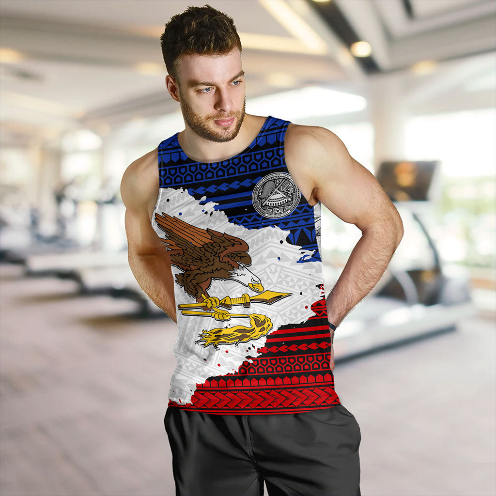 American Samoa Tank Top Eagles Flag Grunge Style