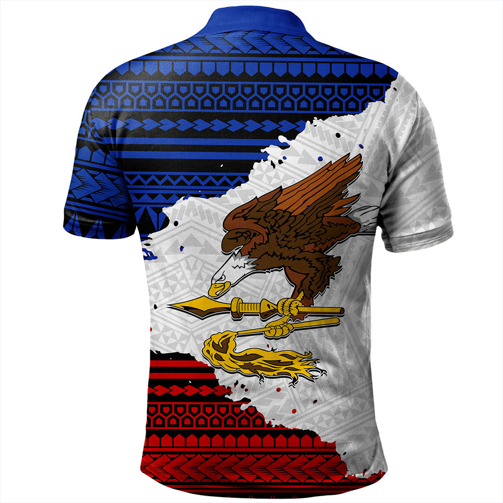 American Samoa Polo Shirt Eagles Flag Grunge Style