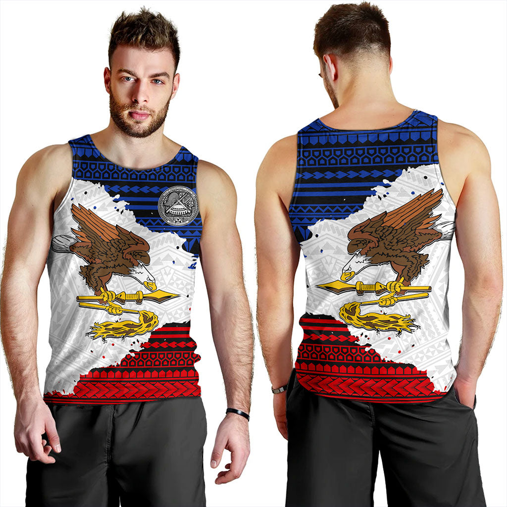 American Samoa Tank Top Eagles Flag Grunge Style