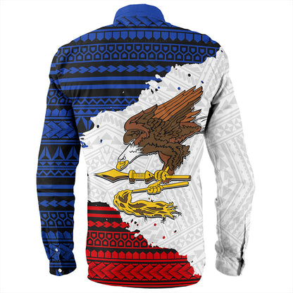 American Samoa Long Sleeve Shirt Eagles Flag Grunge Style