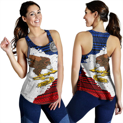 American Samoa Women Tank Eagles Flag Grunge Style