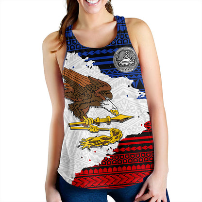 American Samoa Women Tank Eagles Flag Grunge Style