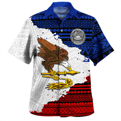 American Samoa Hawaiian Shirt Eagles Flag Grunge Style