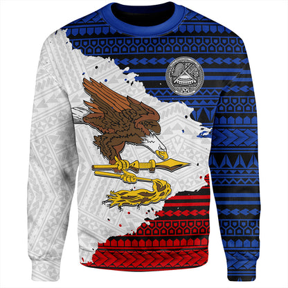 American Samoa Sweatshirt Eagles Flag Grunge Style