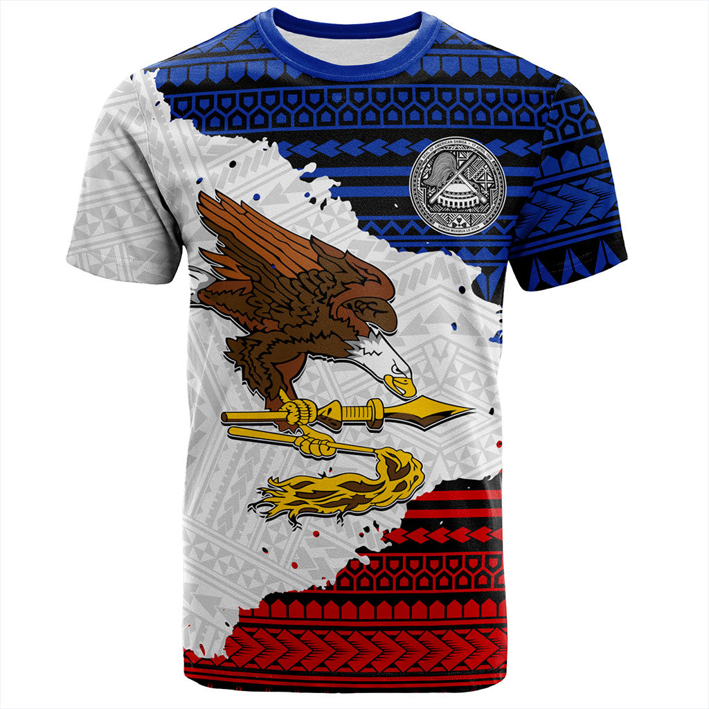 American Samoa T-Shirt Eagles Flag Grunge Style