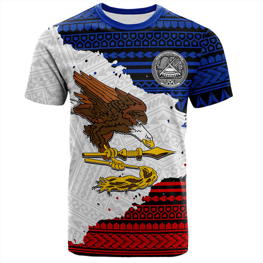 American Samoa T-Shirt Eagles Flag Grunge Style