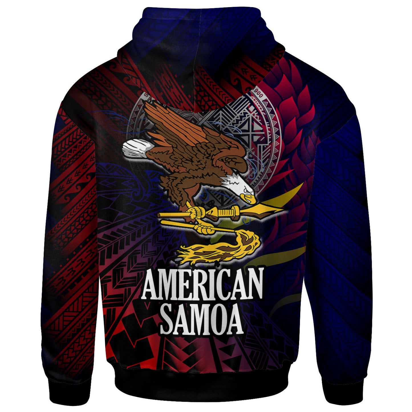American Samoa Hoodie - Custom Seal Of American Samoa Gradient Color Style