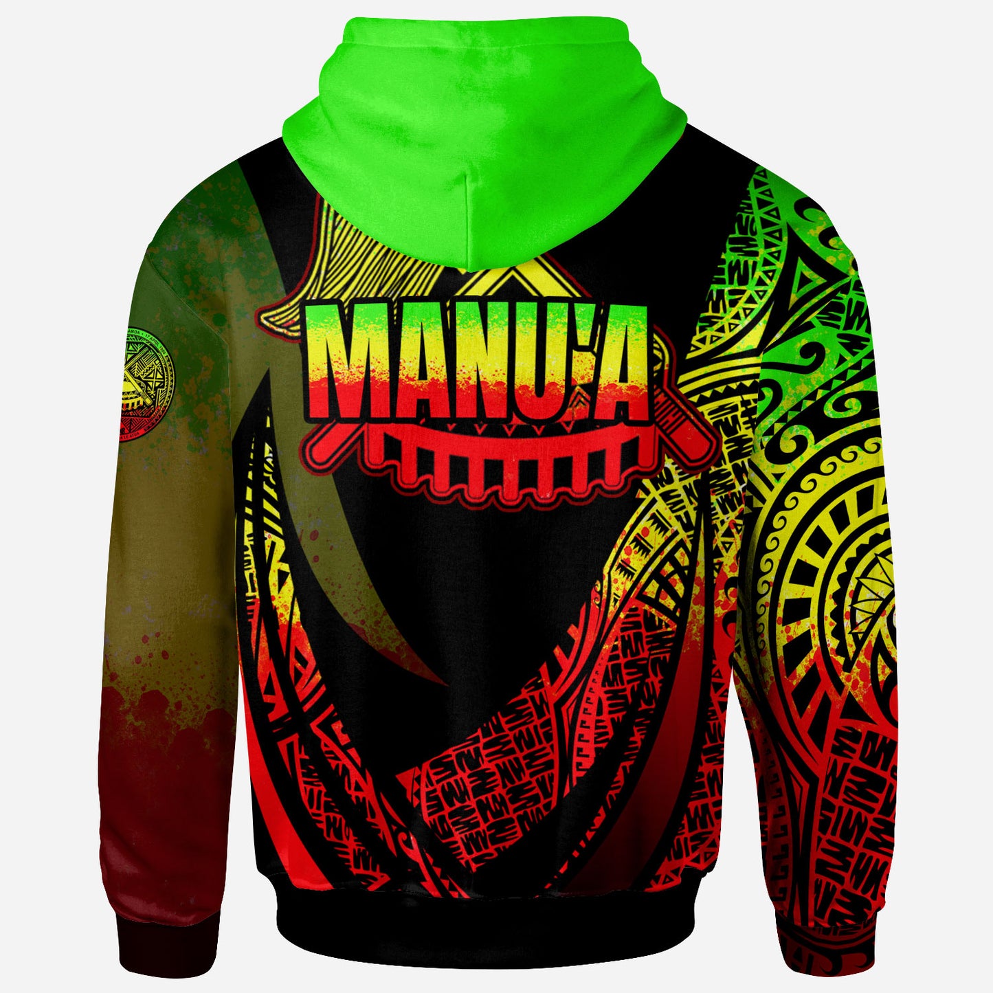 American Samoa Hoodie - Manu'a Ofu Polynesian Reggae Patterns Sport Style