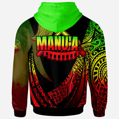 American Samoa Hoodie - Manu'a Ofu Polynesian Reggae Patterns Sport Style