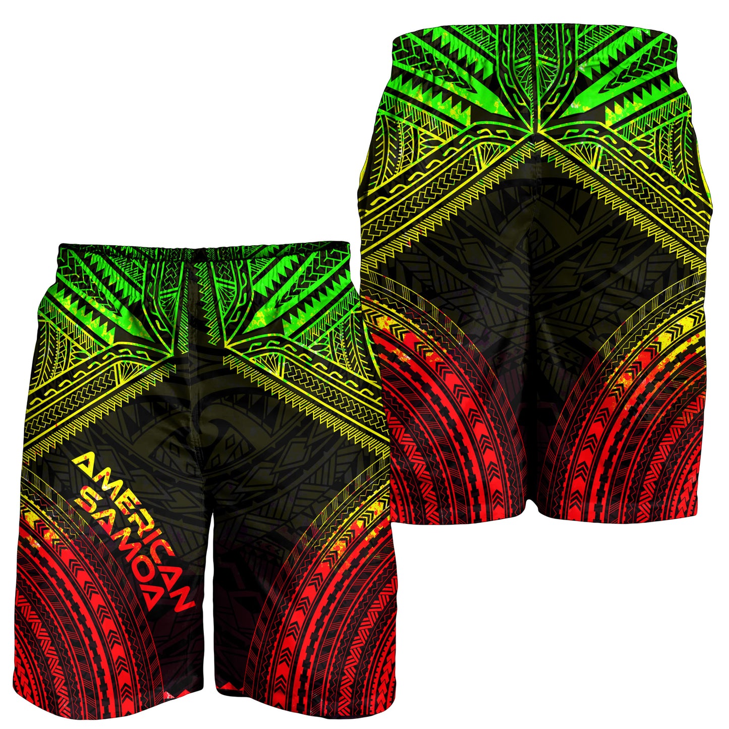 American Samoa Men Shorts - Polynesian Chief Reggae Version