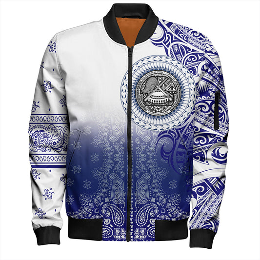 Samoa Bomber Jacket Custom American Samoa Pattern With Paisley Style