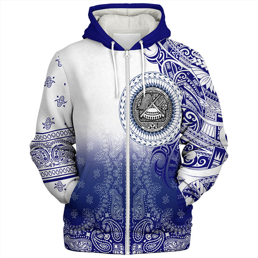Samoa Sherpa Hoodie Custom American Samoa Pattern With Paisley Style