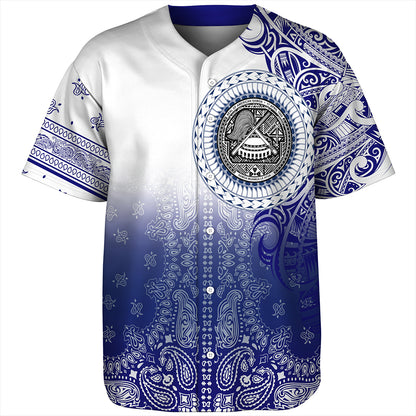 Samoa Baseball Shirt Custom American Samoa Pattern With Paisley Style