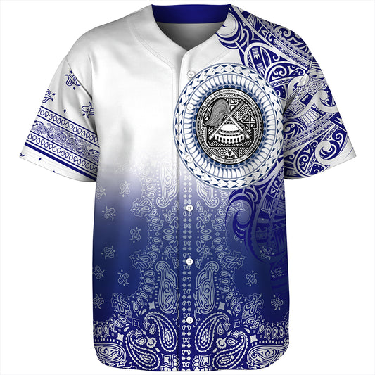 Samoa Baseball Shirt Custom American Samoa Pattern With Paisley Style