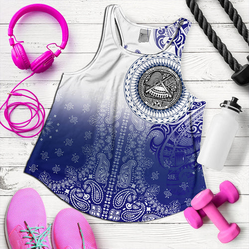 Samoa Women Tank Custom American Samoa Pattern With Paisley Style
