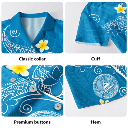 American Samoa Hawaiian Shirt Polynesia Floral Tribal