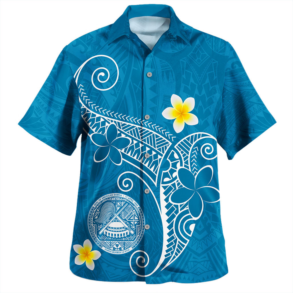 American Samoa Hawaiian Shirt Polynesia Floral Tribal