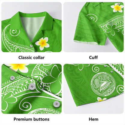 American Samoa Hawaiian Shirt Polynesia Floral Tribal