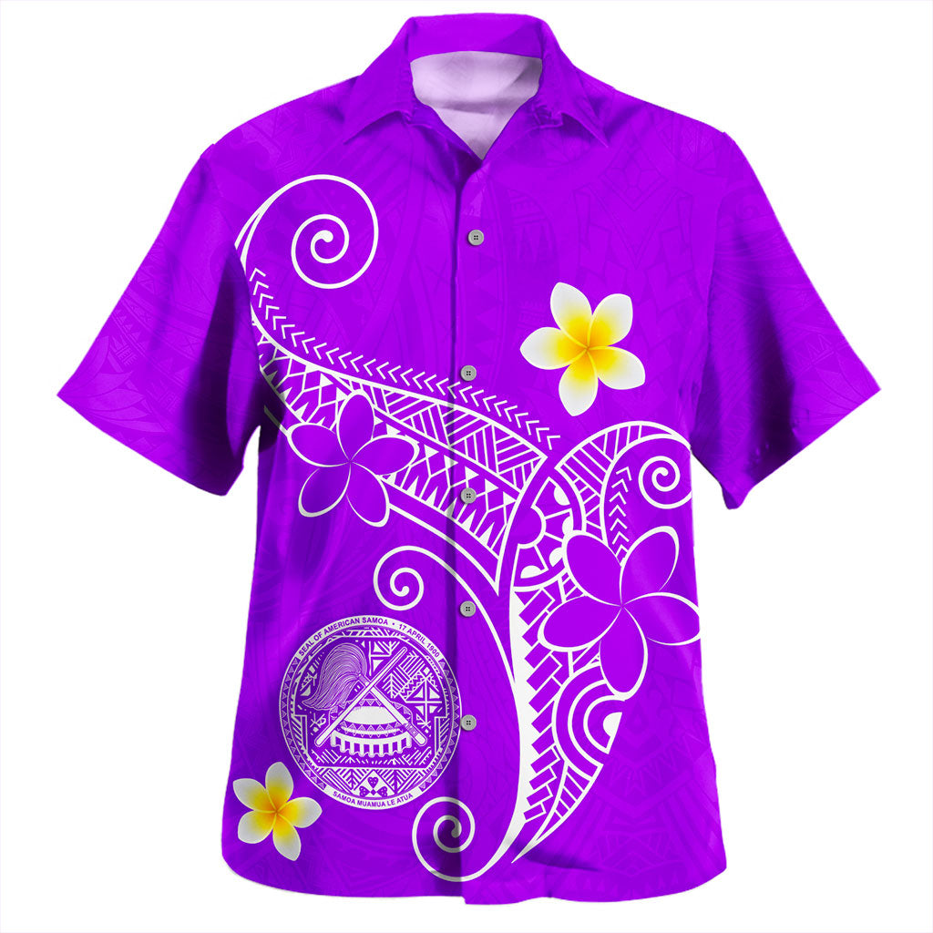 American Samoa Hawaiian Shirt Polynesia Floral Tribal Ver.1