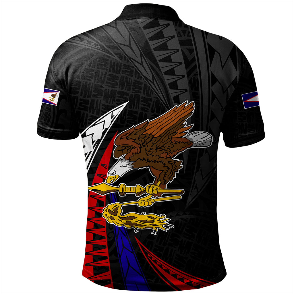 American Samoa Polo Shirt Polynesia Tribal Wave
