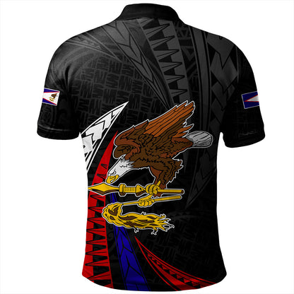 American Samoa Polo Shirt Polynesia Tribal Wave