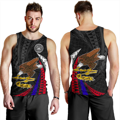 American Samoa Tank Top Polynesia Tribal Wave