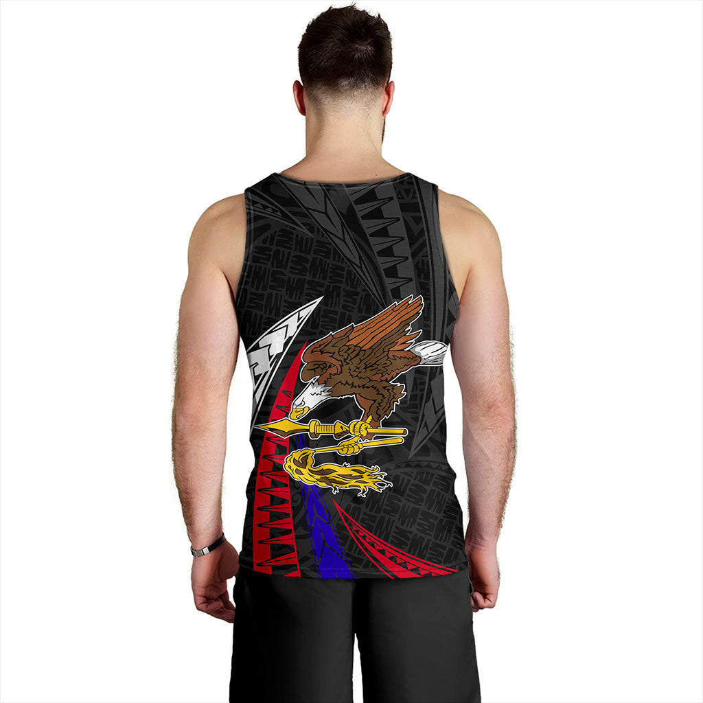American Samoa Tank Top Polynesia Tribal Wave