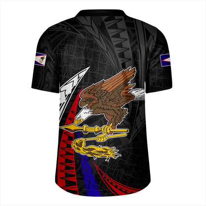 American Samoa Rugby Jersey Polynesia Tribal Wave
