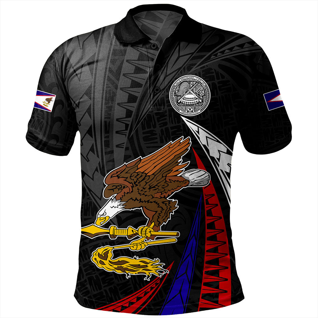 American Samoa Polo Shirt Polynesia Tribal Wave