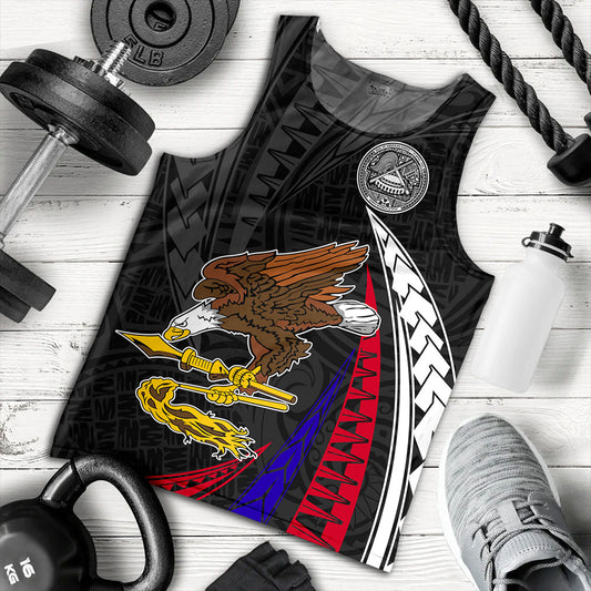 American Samoa Tank Top Polynesia Tribal Wave
