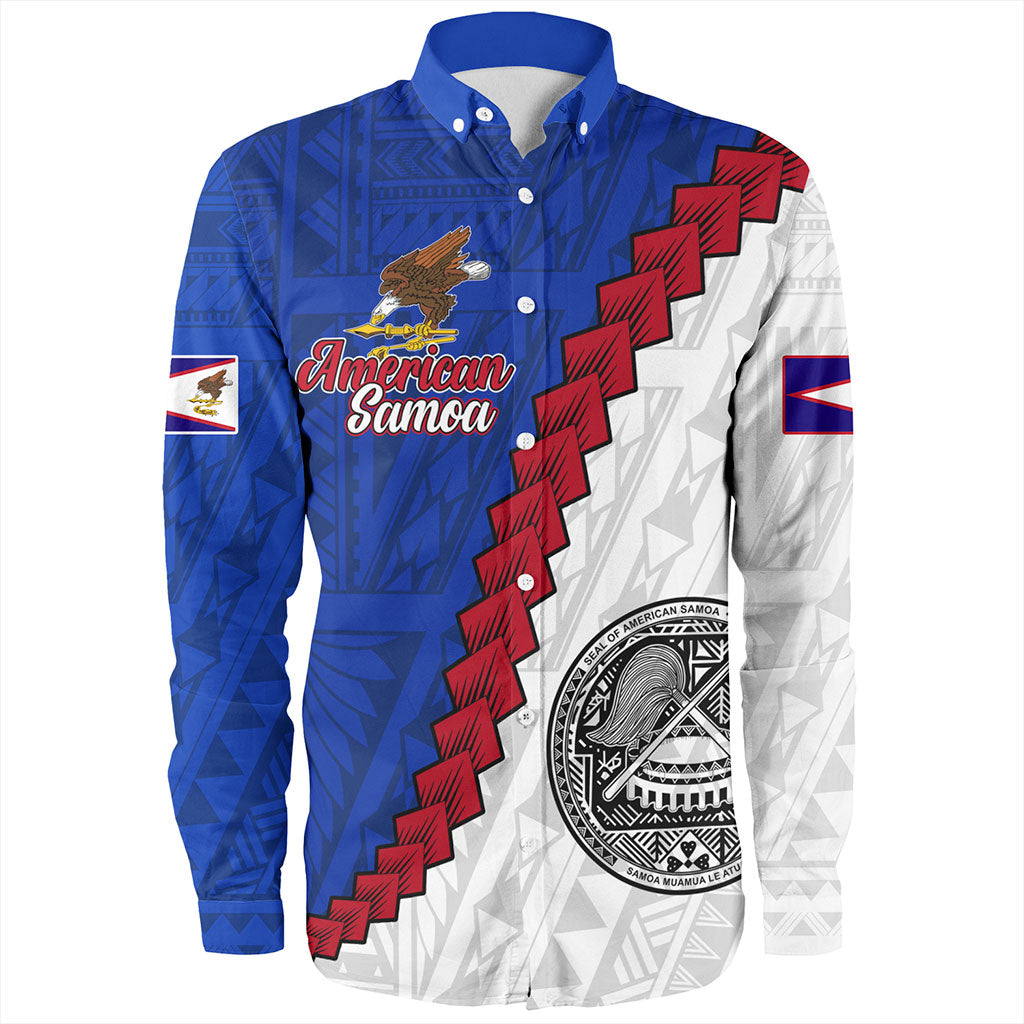 American Samoa Long Sleeve Shirt Polynesian With Flag Independence Day