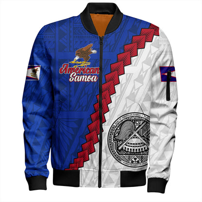 American Samoa Bomber Jacket Polynesian With Flag Independence Day