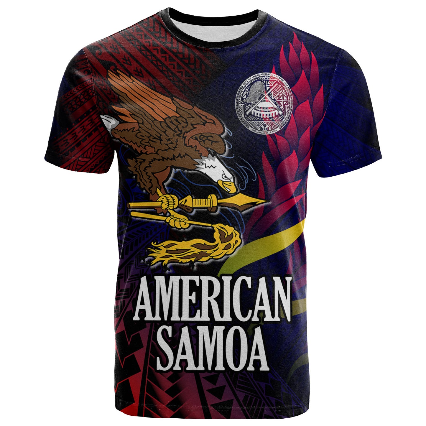 American Samoa T-shirt - Custom Seal Of American Samoa Gradient Color Style