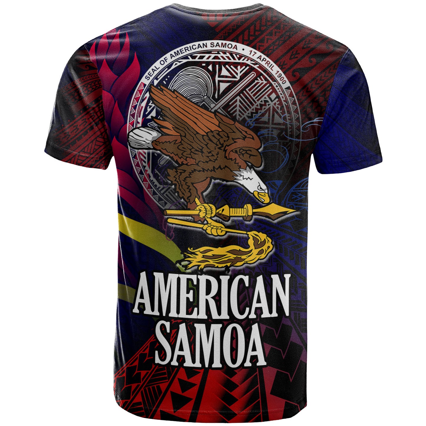 American Samoa T-shirt - Custom Seal Of American Samoa Gradient Color Style